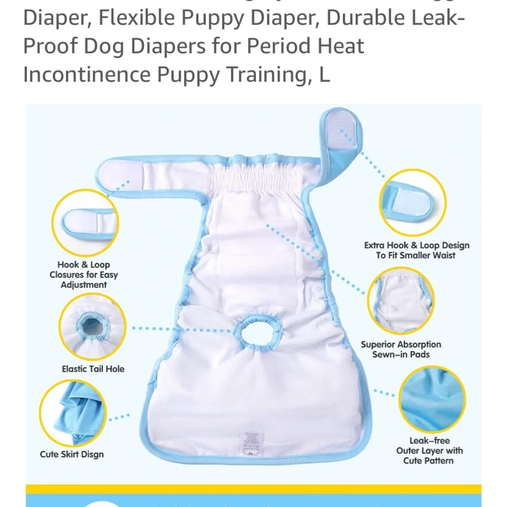 Ruffled Puppy Diapers in Pink and Blue size L (see photo measurements)